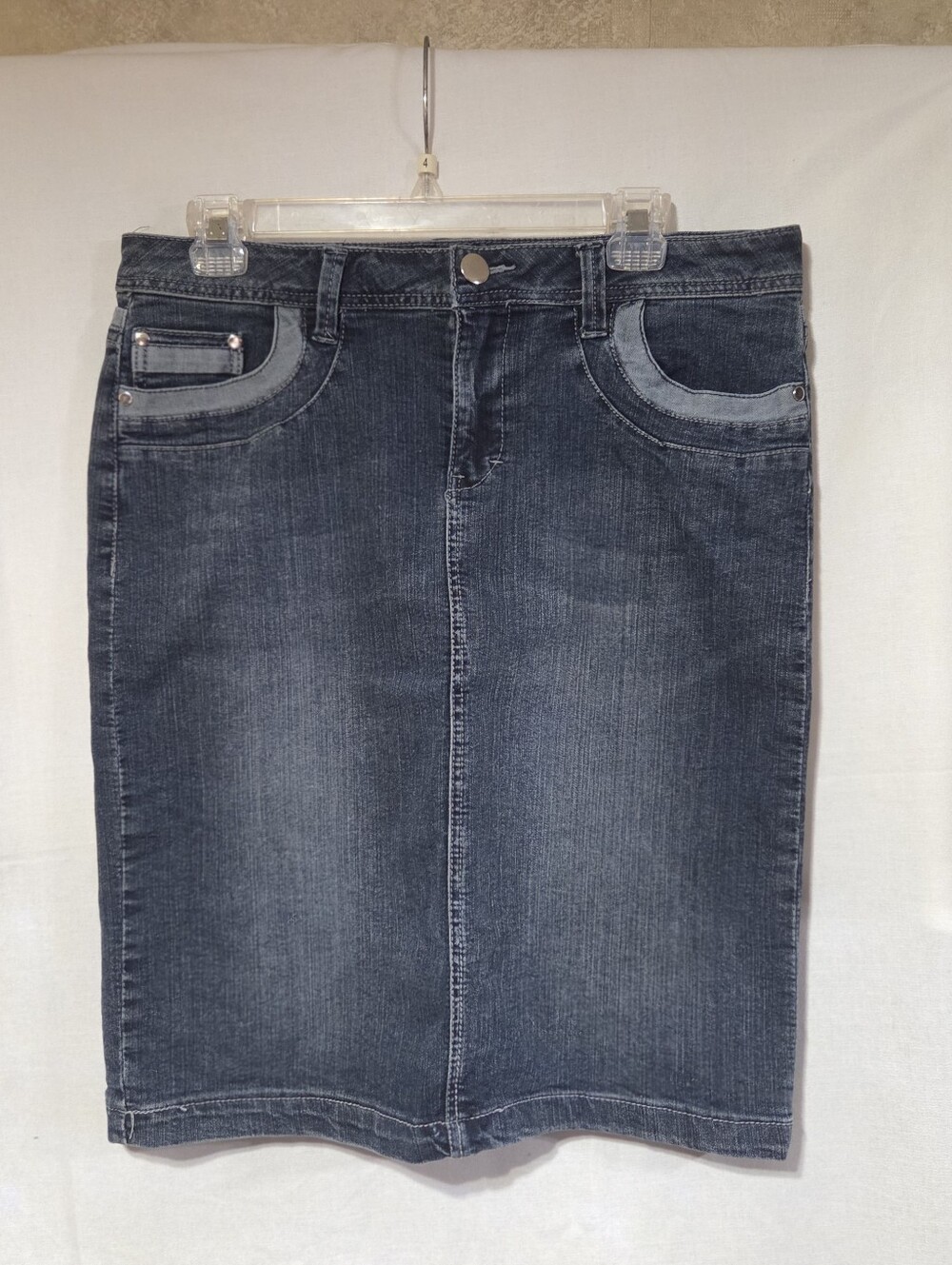 Baccini Dark Wash Denim Pencil Skirt